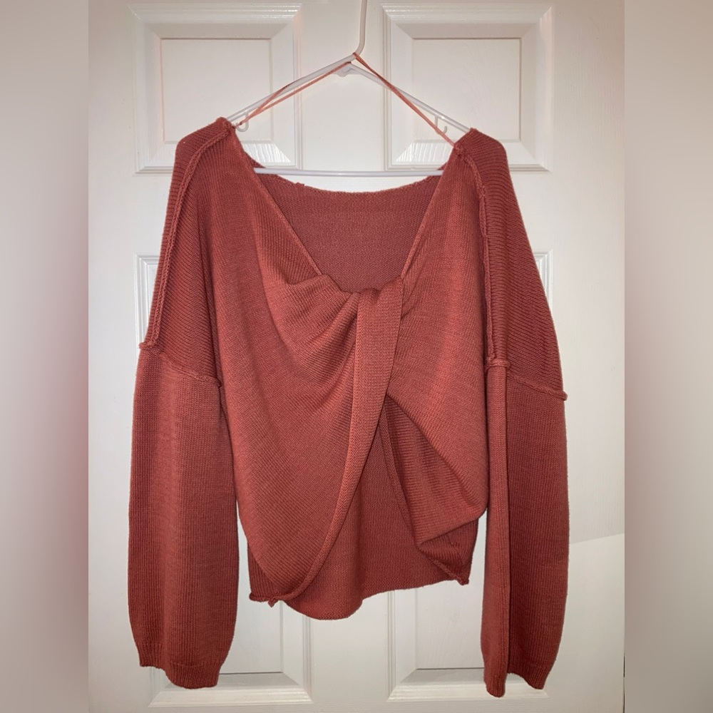 Urban Outfitters Women’s Peach Twist Back Knit Sweater